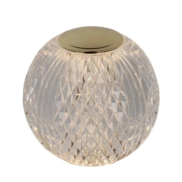 Lucide CINTRA - Lampe de table Rechargeable - Batterie/Piles - Ø 11 cm - LED 3 StepDim - 1x2W 2700K - Transparent - détail 1
